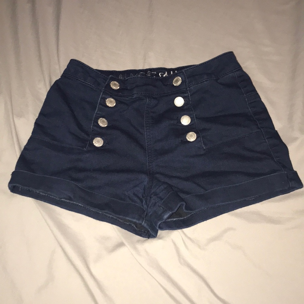 Navy high waisted shorts